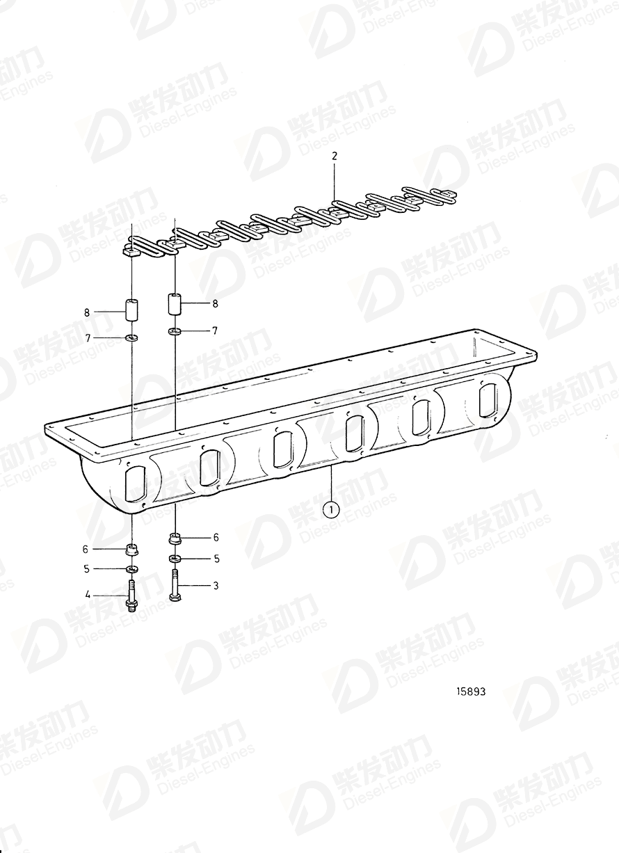 VOLVO Inlet pipe 3826309 Drawing